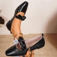 thumbnail image 2 of ShiShine Women's Mary Jane Flats Square Toe Bow Decor Slip On Comfortable Casual Work Dress Shoes, 2 of 9