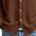 thumbnail image 6 of Resicozy Men's Waffle Button Down Shirts Fashion Casual Long Sleeve Jacket Lightweight Solid Color Shirt 2026 Coffee S, 6 of 6
