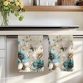 thumbnail image 7 of Teal Tulip Butterfly Kitchen Towels Set of 4, Beige Turquoise Floral Vintage Rustic Absorbent Dish Towels for Kitchen, Microfiber Hand Towel, Quick Drying Tea Towel for Cleaning Decorative Dishcloths, 7 of 7