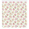 thumbnail image 2 of Ambesonne French Floral Shower Curtain, Blossoming Peonies, 69"Wx84"L, Lime Green and Pink, 2 of 4