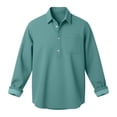 thumbnail image 5 of Men's Long Sleeve Polos Shirts Solid Color Rayon Collar Button Pocket Hyperline Shirt for Daily Commuting, 5 of 6