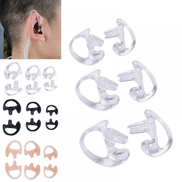 JANDEL 3 Pair Radio Earpiece Black Mold Test Kit Mold Test Ear Piece Walkie  Surveillance Ear Pieces for Radio Ear Mold Earpiece Tube Radio Black Mold  Test Silicone Ears in Ear Hearing