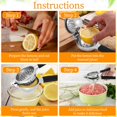 thumbnail image 4 of Lemon Squeezer Stainless Steel Hand Press Lemon Lime Juicer Press Non-Slip Grip Design Ergonomic Manual Lemon Squeezer, 4 of 9