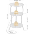 thumbnail image 4 of Small Round Side Table with Charging Station, 3-Tier Waist Circular End Table with Storage Shelf, Compact Tea Sofa Side Table Small Spaces, Round Corner Coffee Table for Living Room Bedroon,White, 4 of 10