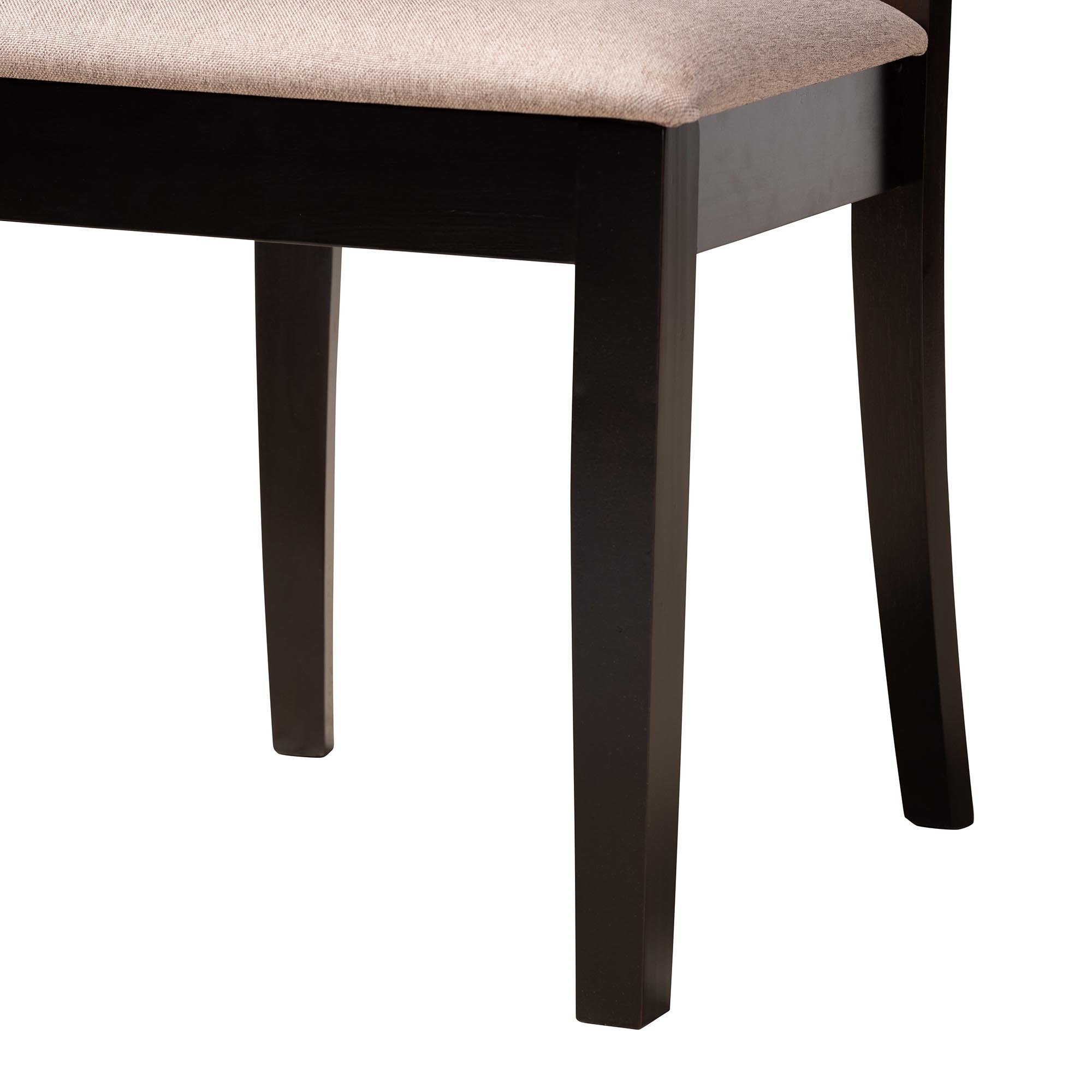 Baxton Studio Bailey Modern Dining Set, 5-Piece, Dark Brown