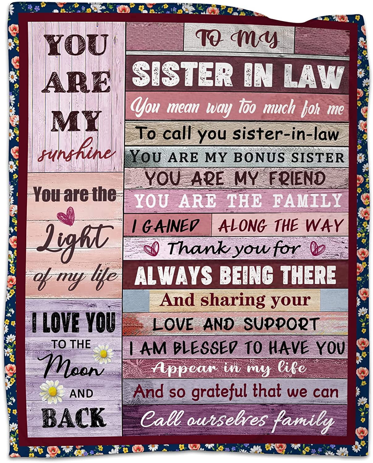 to Sister in Law Throw Blanket Birthday Gifts UltraSoft Micro Fleece