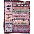 thumbnail image 1 of LHSHID to My Sister Blanket Birthday Gifts Quilt Ultra Soft Micro Fleece Throw Blankets for Thanksgiving Christmas Bed Sofa Travel Beach 50x60in, 1 of 6