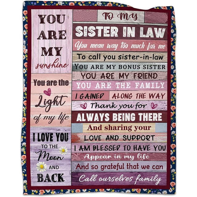LHSHID to My Sister Blanket Birthday Gifts Quilt Ultra Soft Micro Fleece Throw Blankets for Thanksgiving Christmas Bed Sofa Travel Beach 50x60in