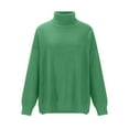 thumbnail image 4 of cfhntfmh Women's Turtleneck Sweaters Trendy Solid Color Pullover Casual Long Sleeve Soft Comfy Oversized Split Hem Sweaters, 4 of 6