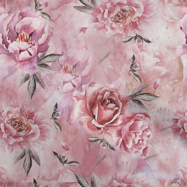 oneOone Rayon Pink Fabric Florals Sewing Craft Projects Fabric Prints By Yard 56 Inch Wide