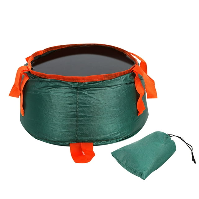 Portable Camping Wash Basin, Foldable Travel Water Bag, Lightweight Durable Plastic, Leakproof Design, For Hiking, Outdoor Activities, Handheld Convenience, Compact Storage, Adventure Gear Akmoler