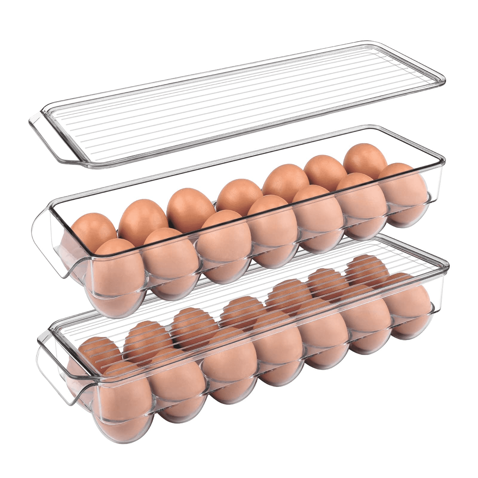 Color : Blue Kitchen Tools Fridge Egg Holder Storage Containers With Lid Egg Tray Practical Egg Storage Case For Refrigerator Stackable Egg Container Egg Spoon 
