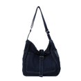 thumbnail image 3 of Bolso de mensajero Simple para mujer bolso de viaje femenino de Color sólido con correa ajustable de mezclilla, 3 of 9