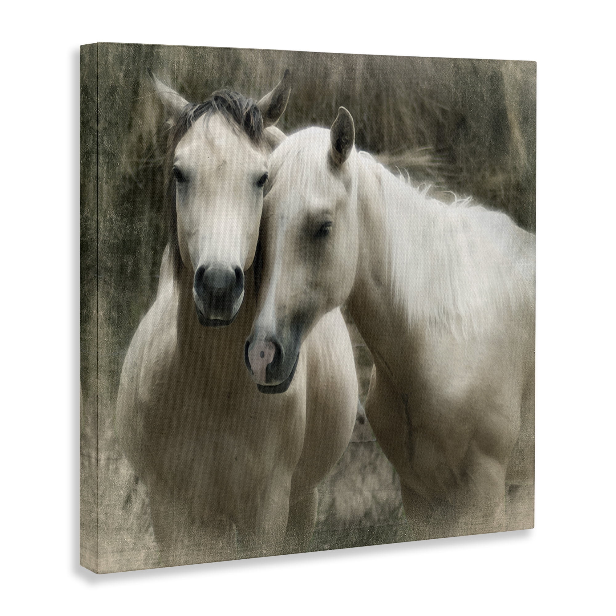 Stupell Industries Snuggling Horses on Farm Animals & Insects Painting Gallery Wrapped Canvas Art Print Wall Art, 30 x 30