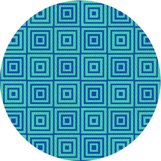 Ahgly Company Tapis d'Intérieur Rond Lavable en Machine Vert Printemps Moyen Transitionnel, 5 Pieds Rond
