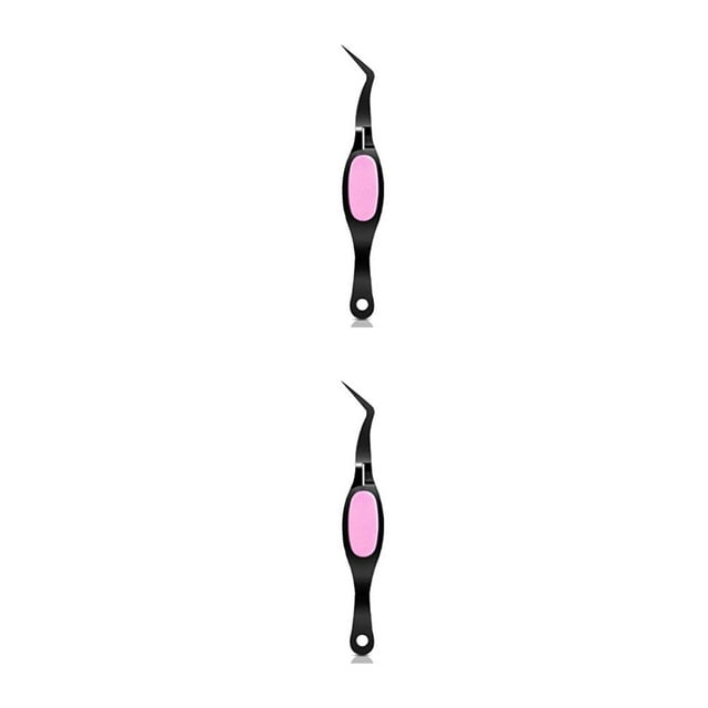 Wisewang Pinces à Épiler Artisanat Croix Verrouillage Acier Inoxydable Multifonction Prise Inversée Manucure Outil de Décoration Cheveux Bijoux Noir 2Ensemble