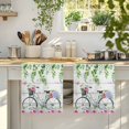 thumbnail image 4 of Spring Kitchen Towels Set of 2, Bicycles Botanical Rose Leaves Butterfly Wood Grain Absorbent Dish Towels for Kitchen, Microfiber Hand Towel, Quick Drying Tea Towel for Cleaning Decorative Dishcloths, 4 of 7
