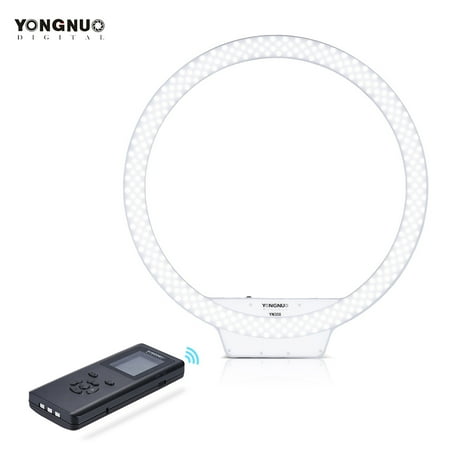 YONGNUO YN308 5500K Color Temperature Wireless Remote LED Ring Video Light Annular and Frameless Appearance Design Adjustable Brightness CRI≥95 with Remote Controller for Portrait Live Video