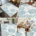 thumbnail image 6 of Light Blue Teal Coastal 5x8 Area Rugs, Summer Beach Coral Shell Ocean Non-Skid Rubber Backing Large Rectangle Rugs - Living Room Bedroom Home Office, Indoor Floor Mat Carpets Washable Rug, 6 of 9