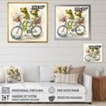 thumbnail image 4 of Designart "Green Frogs Riding A Bike" Animal Frog Canvas Art Print, 4 of 5