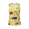 thumbnail image 4 of PAYOHTO Summer Tank Tops for Women Construction Equipment Yellow Workout Sleeveless Shirts, 4 of 8