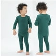 thumbnail image 5 of Bellafa Bamboo Viscose Toddler Solid Pajamas Boys Girls Kids Long Sleeve Spring Fall Snug fit Pjs Set 2-piece Sleepwear, 5 of 8