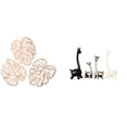 thumbnail image 1 of Figuras Creativas De Hojas De Palma Y Jirafa, Decoración De Pared De Madera, Estatua Moderna De Cerámica Para Dormitorio, Baño, Oficina, Escritorio, Estantería, Adorno De La Selva, 1 of 8