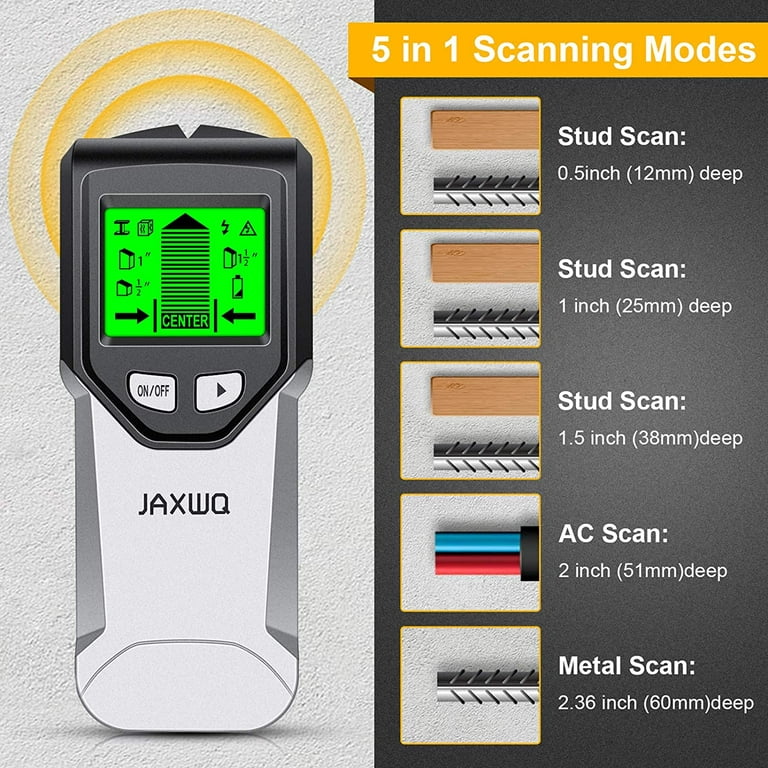 Jetcloudlive 3 in 1 Stud Finder Wall Scanner Metal Detector LCD Screen  Precise Position Stud Sensor Thickness Measuring Instruments Wall Beam  Scanner