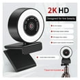 thumbnail image 2 of 2K Full HD WebCam with Microphone LED Light Camera Fill Light  USB Web Cam ,Easy to Install, 2 of 7