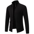 thumbnail image 2 of hoksml Men's Full Zip Knit Cardigan Stand Collar Long Sleeve Casual Soft Lightweight Sweater Jacket for Daily Comfort, 2 of 9