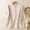 Beige, variant on Button Summer Tops for Women 2026 3/4 Sleeve Retro Vintage Mock Neck Orange Modern Minimalist Solid Blouses & Tops Orange,M