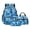 Blue Seahorse Flower, variant on Xoenoiee Highland Cattle Sunflower Butterfly Print Backpack for Girls Boys Kids Backpack with Lunch Box and Pencil Case 3PCS Set Bookbag with Front Pocket for School 17" Large Capacity School Bag