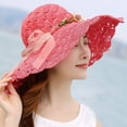 thumbnail image 3 of SikaFu Korea Style Summer Hats for Women Flower Garland Wide Brim Beach Cap Hat Packable Crochet Floppy Sun Hat Ladies Straw Hat, 3 of 6