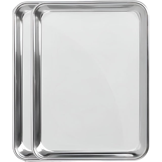Set de 2 Charolas Bluelander para Hornear, 3 × 60 × 40 cm, Charola de Aluminio, Bandeja Antiadherente