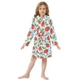 thumbnail image 6 of FORMRS Niños Bathrobe Unisex Hooded Robe Soft Plush Pajamas Sleepwear, Size 7-9T, Vibrant Strawberries, 6 of 7