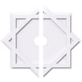 thumbnail image 1 of Ekena Millwork CMP16AL2-02000 16 Pouces OD x 2 Pouces ID Carré Axel Architectural Grade Médaillon de Plafond Contemporain PVC - 2 Pièces, 1 of 1