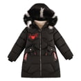 thumbnail image 2 of Letdown Girls Winter Coat Warm Parka Puffer Jacket with Hood Warm Zipper Outerwear Jackets Coats for Snow Play & Casual Outdoor (Black,4-5 Years), 2 of 6