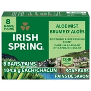 Irish Spring Aloe Mist Deodorant Bar Soap for Men, 12 Hour Fresh Deodorant Soap, 3.7 oz Bar (8 Pack)