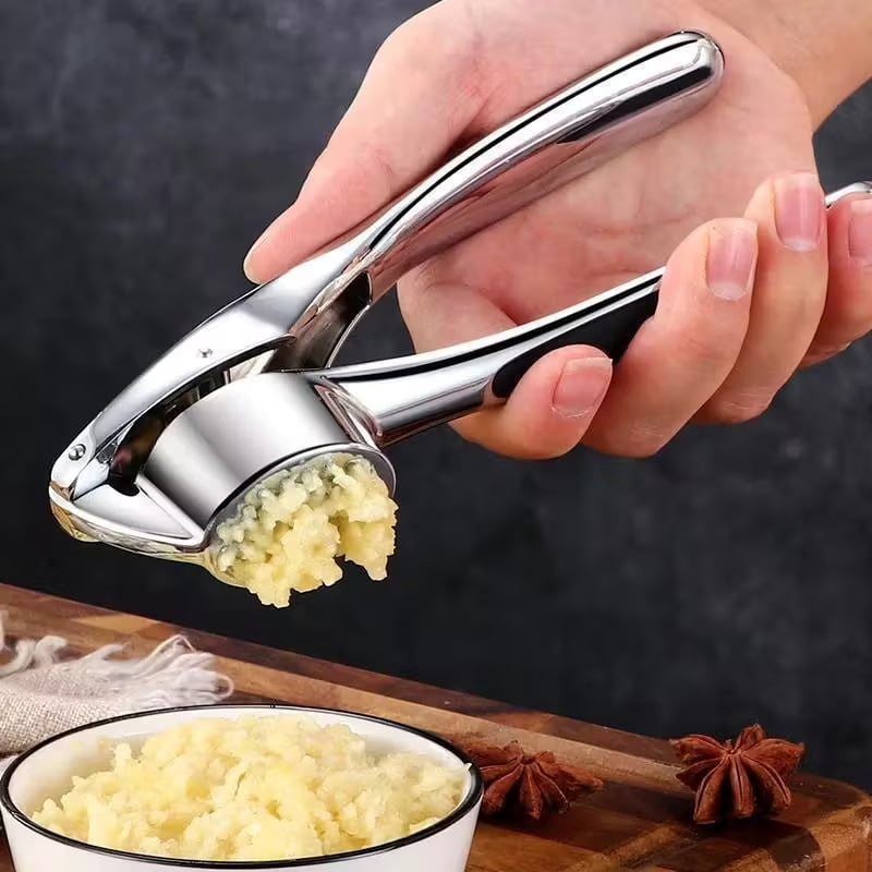Multifunctional Stainless Steel Garlic Press - Manual Ginger and Garlic Crusher | Essential Kitchen Tool