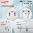 thumbnail image 4 of NeverBreak Parts - White Igloo Cooler Hinge and Latch Repair Kit, Igloo Cooler Replacement Parts, 4 of 6