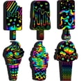 thumbnail image 1 of Tarjetas para rascar con forma de helado redondas y divertidas con forma de arcoíris para niños, 60 unidades, 1 of 7