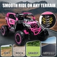thumbnail image 5 of Xuanlur 24V Ride on Toys for Big Kids, 2 Seater Electric Car w/Parents Remote Control, 4 Wheel Suspension, Max 8MPH, Slow Start, 2X200W Motors, Bluetooth, Music, LED, Ride on UTV for Ages 3-6, Pink, 5 of 7