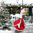 thumbnail image 5 of HCBY Mrs. Claus Goose Costume, Red Christmas Clothes for 23 inch Lawn Goose, Outdoor Holiday Decor for Porch, Garden, Patio Statue, Festive Xmas Decorations, 5 of 9