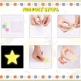 thumbnail image 3 of HOMEIORA 100 Pcs 3D Wall Glow In The Dark Stars Stickers, with 1pc Glowing moon, for Kids Room DIY Home Decor, Yellow, 3 of 8