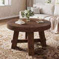 thumbnail image 5 of Tribesigns 31.5-Inch Round Coffee Table, Solid Wood Center Table with Thickened Tabletop for Living Room, Apartment, Small Space, Brown, 5 of 6