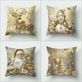 thumbnail image 3 of 4-pack American Festive Christmas Throw Pillow Cases - Decor Pillow Covers with Reindeer & Snowman Prints, Soft Breathable Fabric for Sofa, Bedroom, Holiday Parties & Winter Decor, 18*18in, Yellow, 3 of 5
