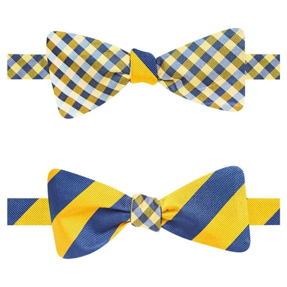 Countess Mara Mens Check Self-tied Bow Tie, Blue, One Size