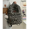thumbnail image 2 of Fuzzy Cheetah Cute Backpack, Y2k Purse Fleece Chic Bookbag Trendy Aesthetic Coquette Daypack 90s Purse, 2 of 8