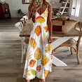 thumbnail image 3 of Autumn Harvest Maple Leaves Thanksgiving Sleeveless Dress for Women Clothing Female Women's Summer Skirt, 3 of 7