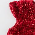 thumbnail image 5 of Fshinging Toddler Girls Dresses Sparkly Sequin Birthday Party Prom Outfit Solid Summer Ruffle Hem Gown Baby Kids Dress Size 3-4 Years, 5 of 5